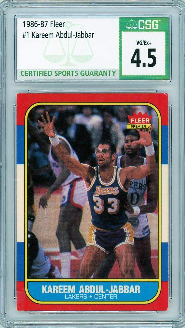 1986 FLEER #1 KAREEM ABDUL-JABBAR CSG GRADED (1 of 2)