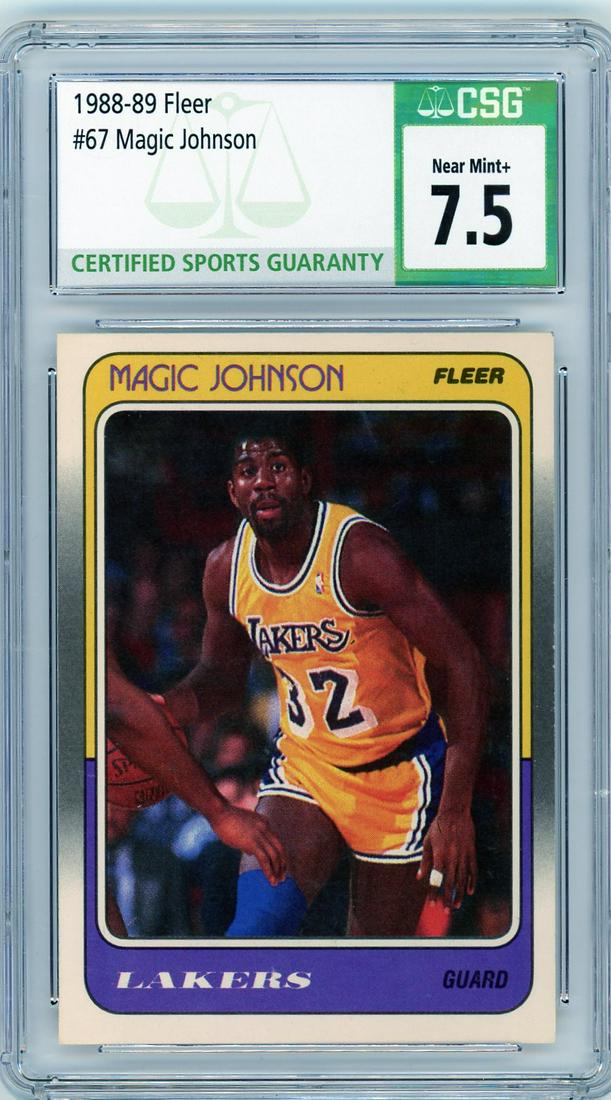 1988 FLEER #67 MAGIC JOHNSON CSG NEAR MINT (1 of 2)