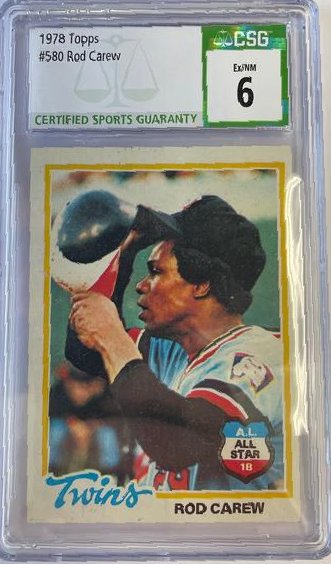 1978 Topps #580 Rod Carew All Star Hall of Famer (1 of 2)