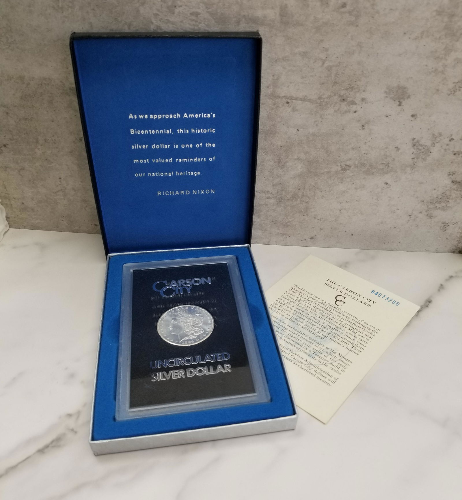 US Mint Carson City Uncirculated 1884 Silver Dollar GSA BOX & COA (1 of 5)