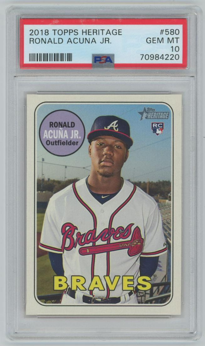 2016 Topps Heritage Ronald Acuna Jr  #580  Rookie PSA  10 (1 of 2)