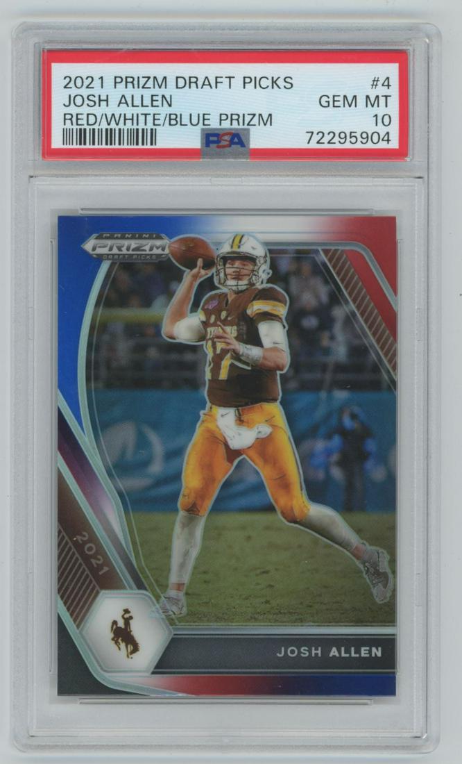 2021 Panini Prizm Draft Picks RED/WHITE/BLUE Prizm Josh Allen  #4  PSA 10 (1 of 2)