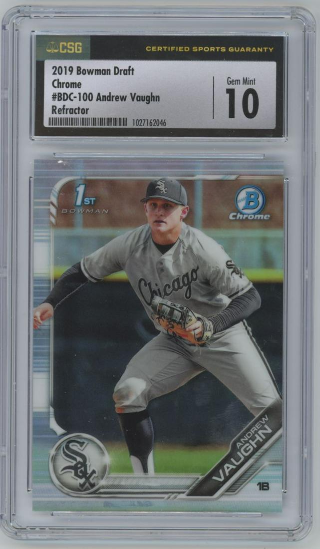 2019 Bowman Draft Chrome REFRACTOR Andrew Vaughn  #BDC-100 CSG 10 (1 of 2)
