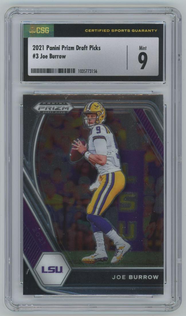 2021 Panini Prizm Draft Picks Joe Burrow #3 CSG 9 (1 of 2)