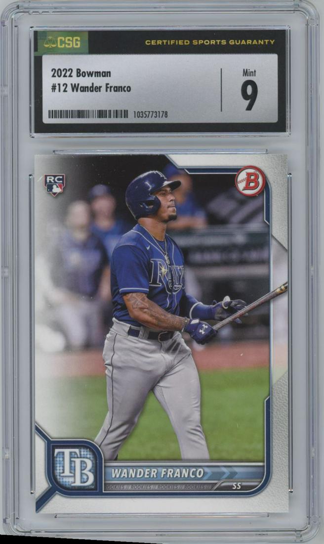 2022 Bowman Wander Franco #12 Rookie CSG 9 (1 of 2)