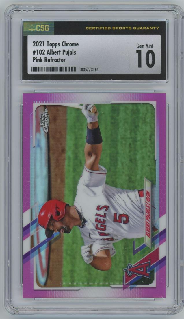 2021 Topps Chrome Albert Pujols PINK Refractor #102 CSG 10 (1 of 2)