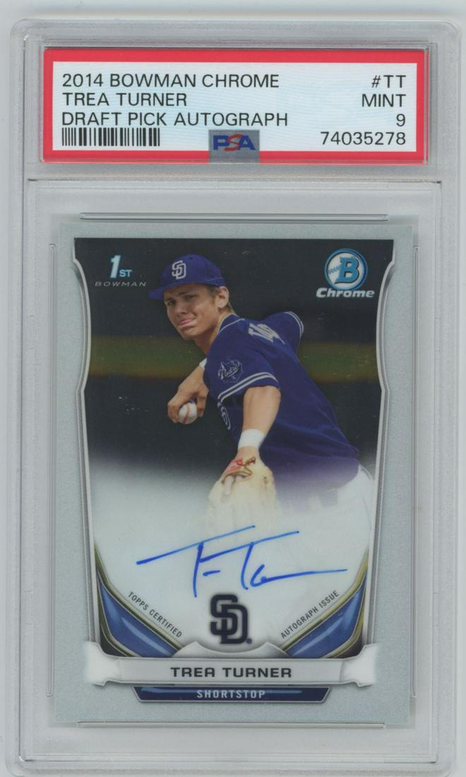 2014 Bowman Chrome Draft Picks & Prospects Autographs  Trea Turner #BCA-TT PSA 9 (1 of 2)