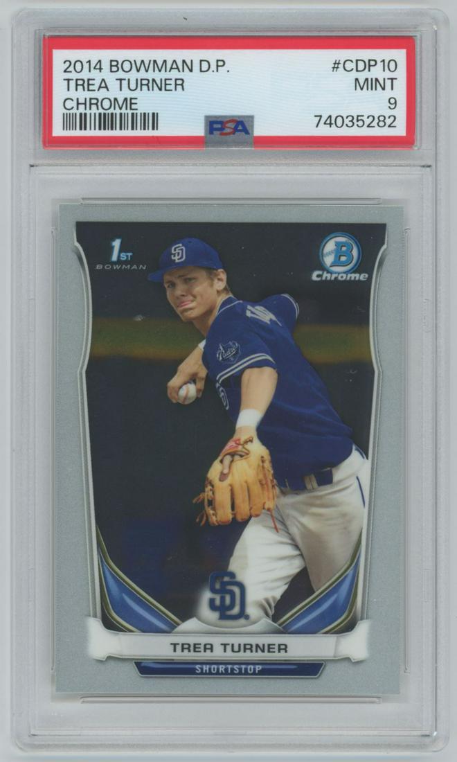 2014 Bowman Draft Picks Prospects Chrome Trea Turner #CDP10 PSA 9 (1 of 2)