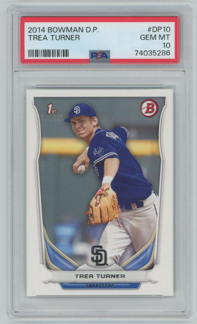 2014 Bowman Draft Picks Prospects Trea Turner #DP10 PSA 10 (1 of 2)