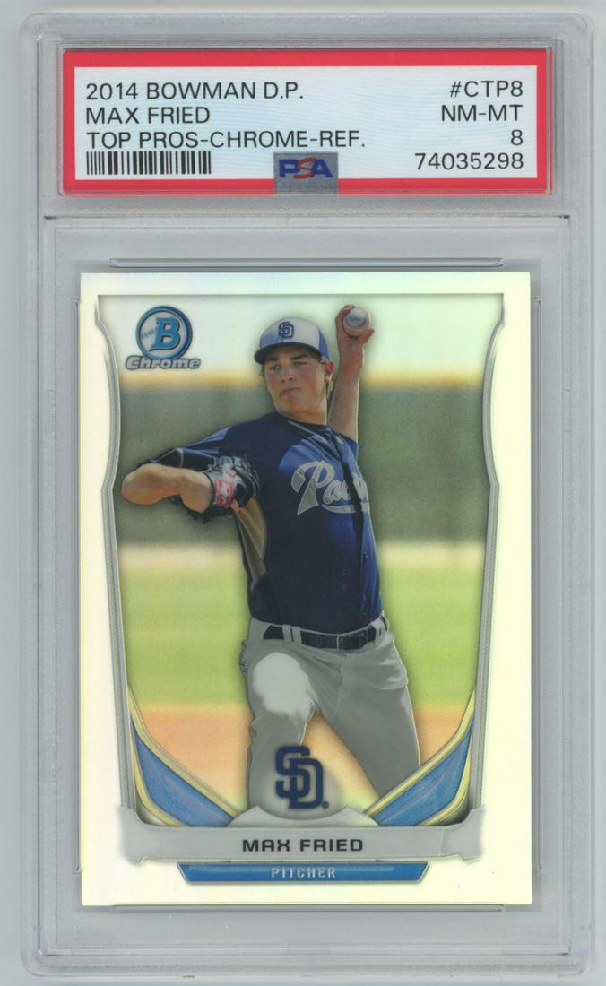 2014 Bowman Draft Picks Top Prospects Chrome REFRACTOR Max Fried #CTP-8 PSA 8 (1 of 2)