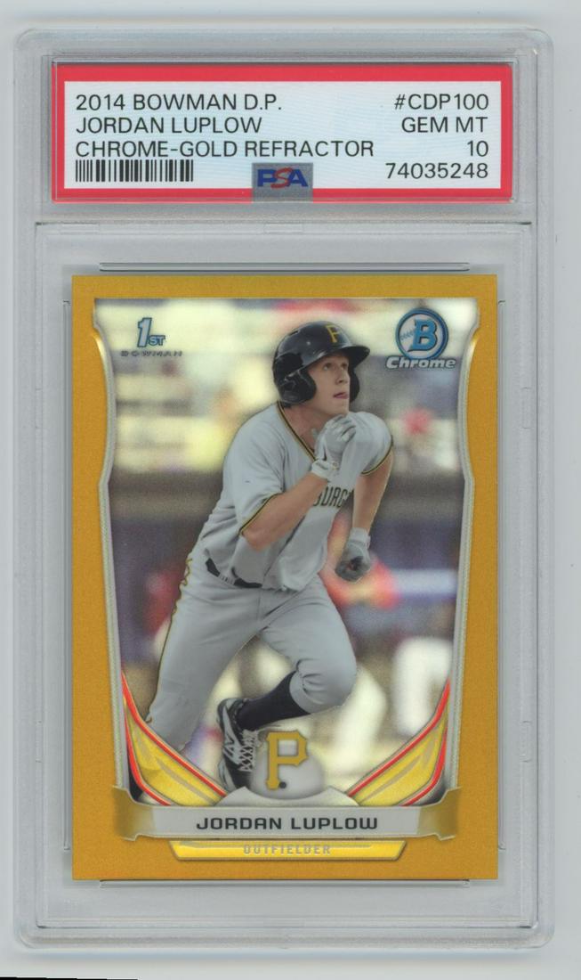 2014 Bowman Draft Picks Prospects Chrome GOLD Refractor Jordan Luplow #CDP100  36/50 PSA 10 (1 of 2)