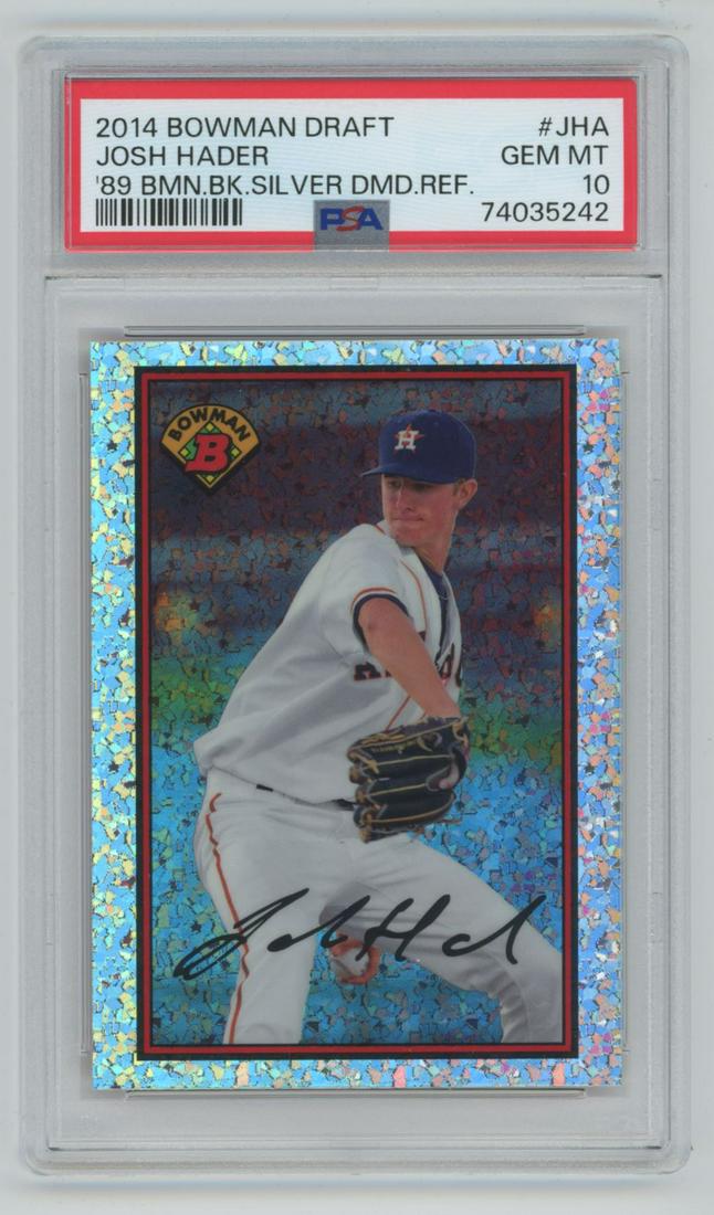2014 Bowman Draft 89 Bowman is Black SILVER Diamond REFRACTOR Josh Hader #89BIB-JHA PSA 10 (1 of 2)