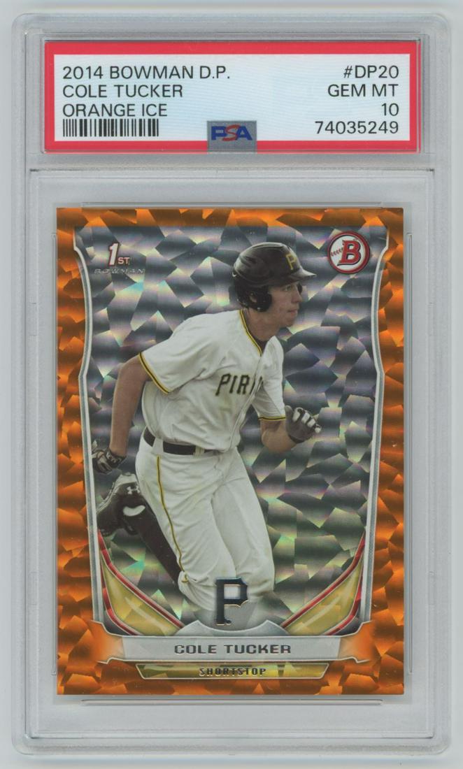 2014 Bowman Draft Picks Prospects ORANGE ICE Cole Tucker #DP20  15/25 PSA 10 (1 of 2)