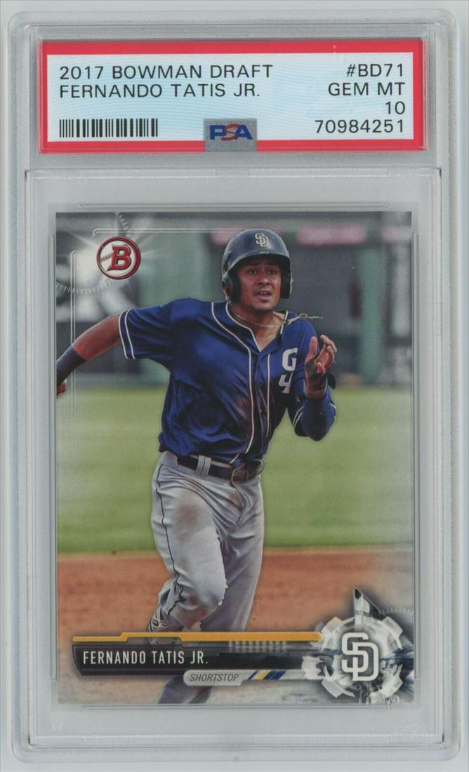2017 Bowman Draft Rookie Fernando Tatis Jr Padres #BD71 PSA 10 (1 of 2)