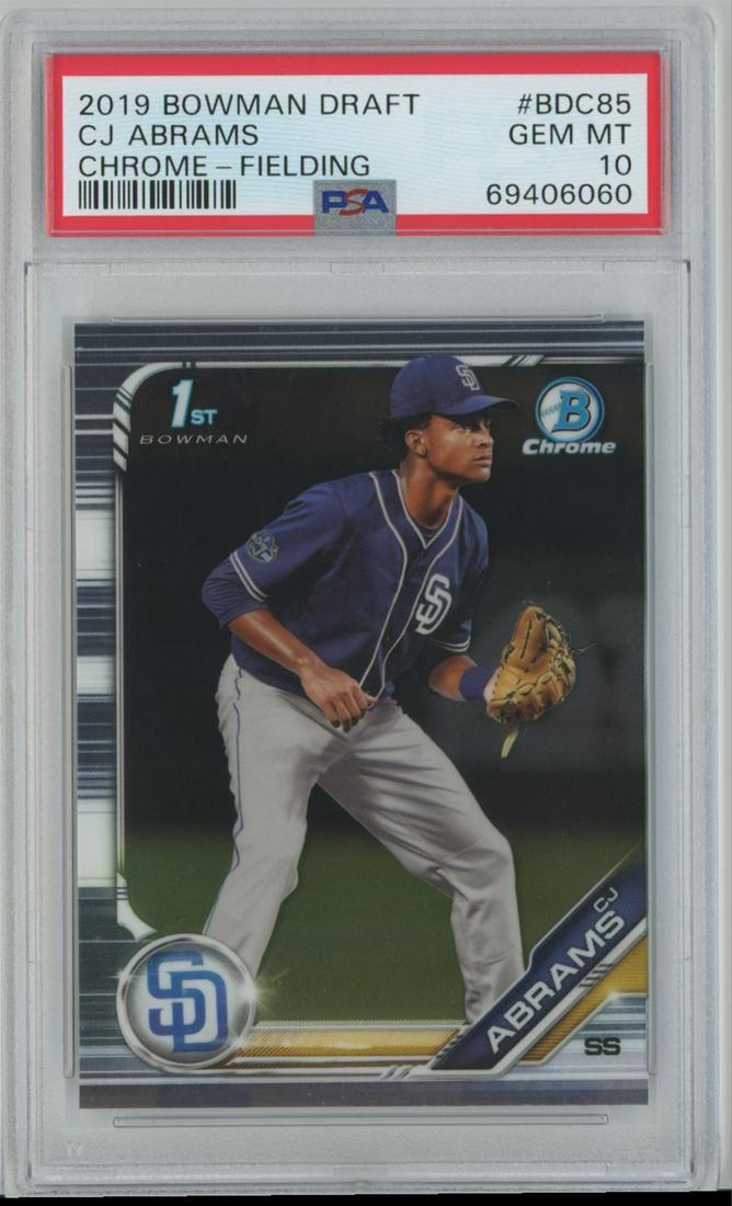 2019 Bowman Draft Chrome Fielding CJ Abrams  Rookie #BDC85  PSA 10 (1 of 2)