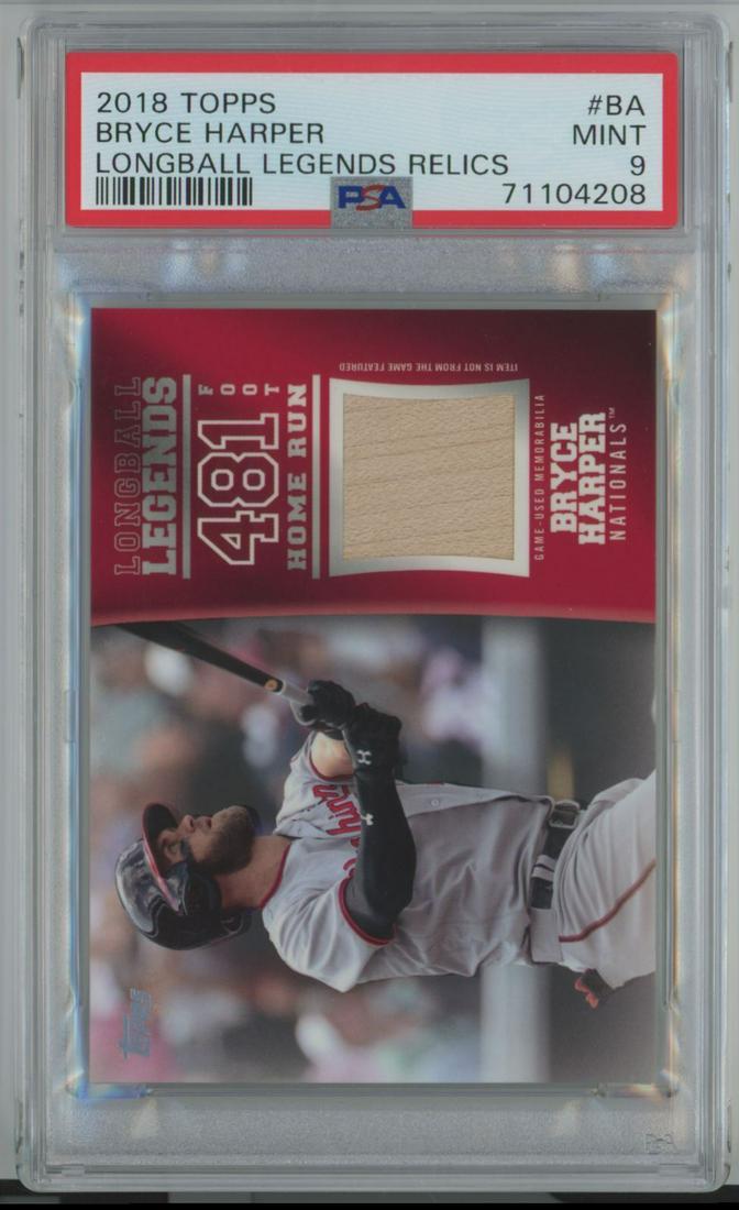 2018 Topps Longball Legends Relics Bryce Harper 22/100 #BA PSA 9: 2018 Topps Longball Legends Relics Bryce Harper 22/100 #BA PSA 9