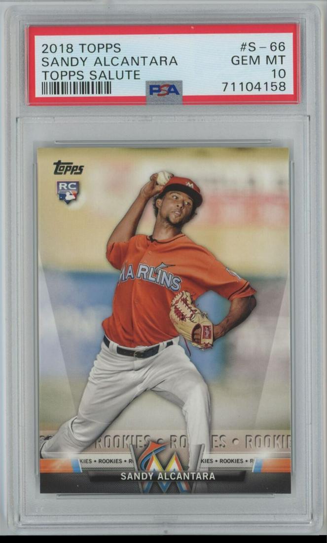 2018 Topps Salute Rookie Sandy Alcantara #S-66 PSA 10: 2018 Topps Salute Rookie Sandy Alcantara #S-66 PSA 10