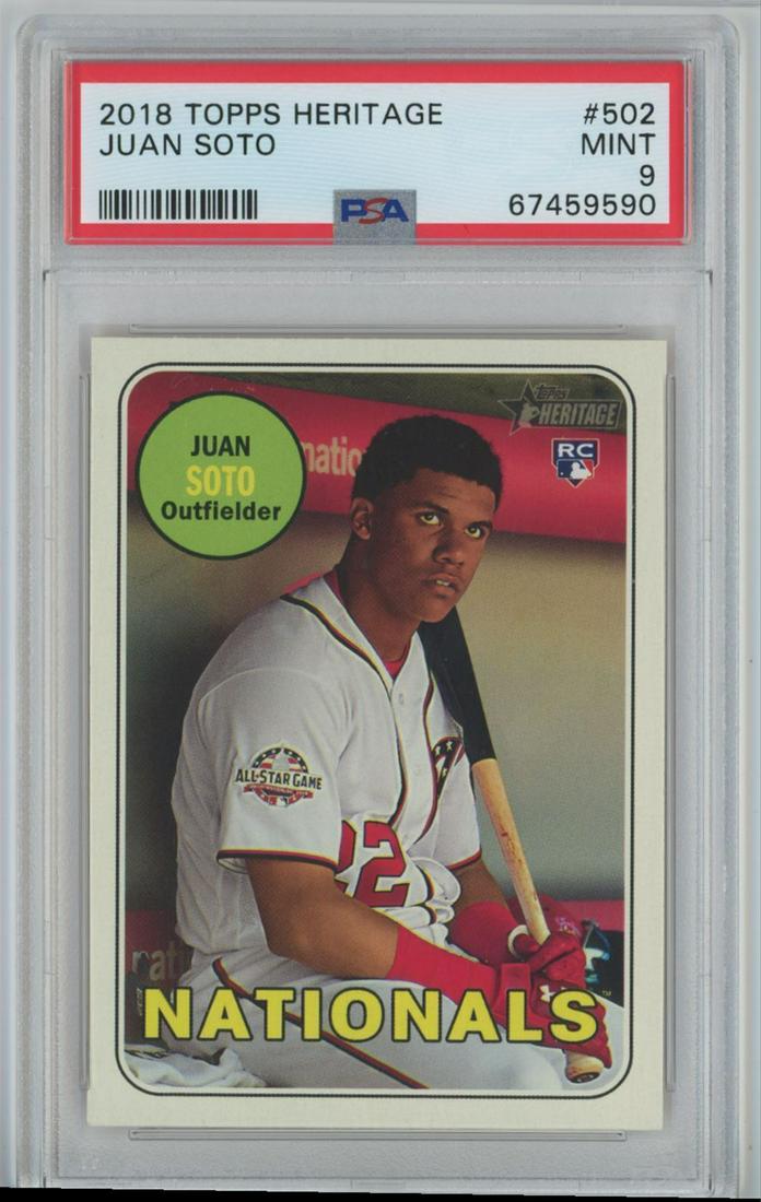 2018 Topps Heritage Rookie Juan Soto RC  Washington Nationals #502 PSA 9 (1 of 2)