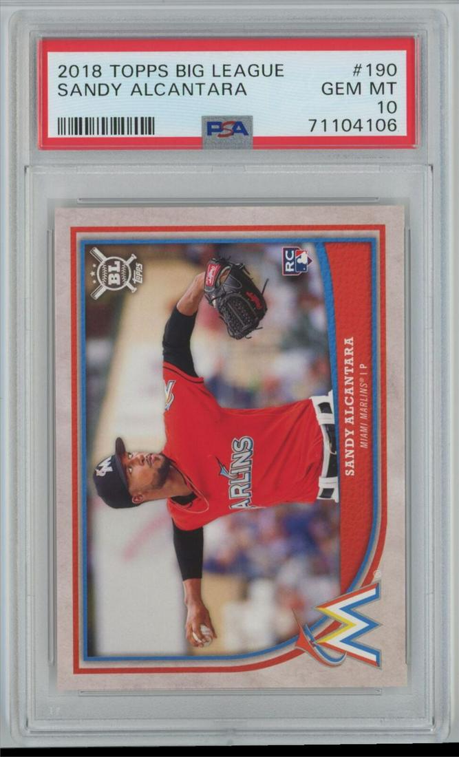 2018 Topps Big League Rookie Sandy Alcantara  Miami Marlins #190  PSA 10 (1 of 2)