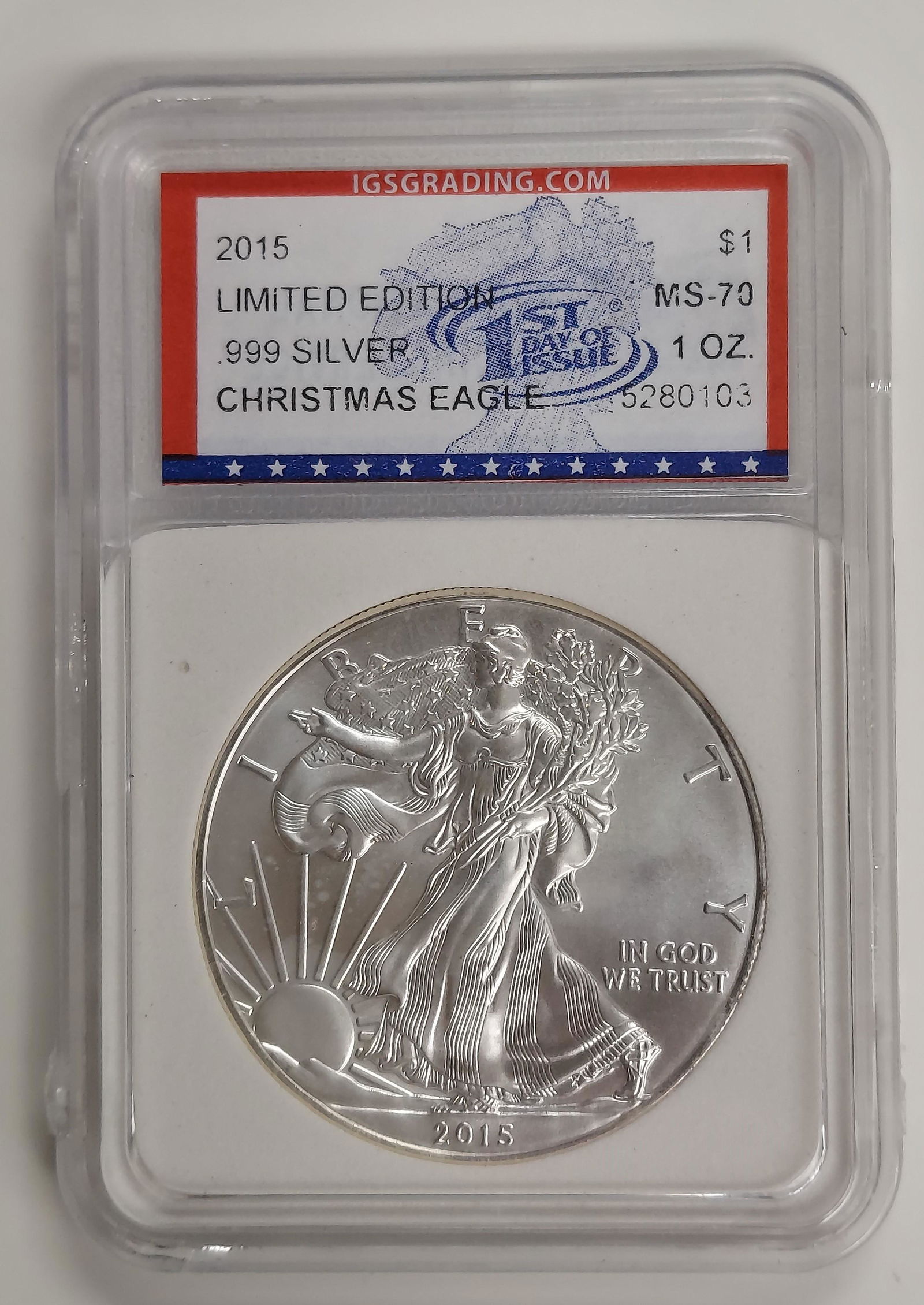 2015 American Silver Eagle Coin Limited Edition Christmas (1 of 4)