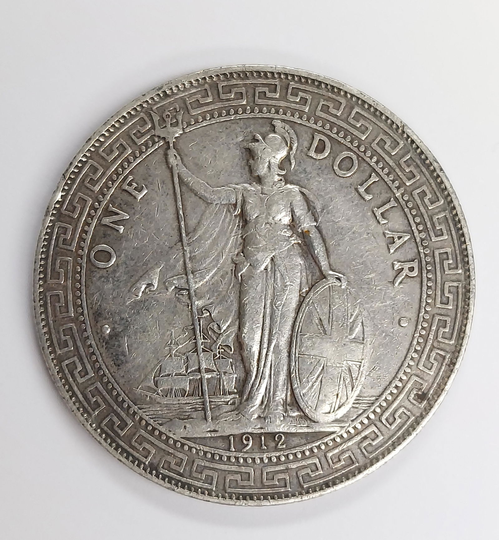 1912 British China Hong Kong Trade One Dollar Silver Coin (1 of 5)
