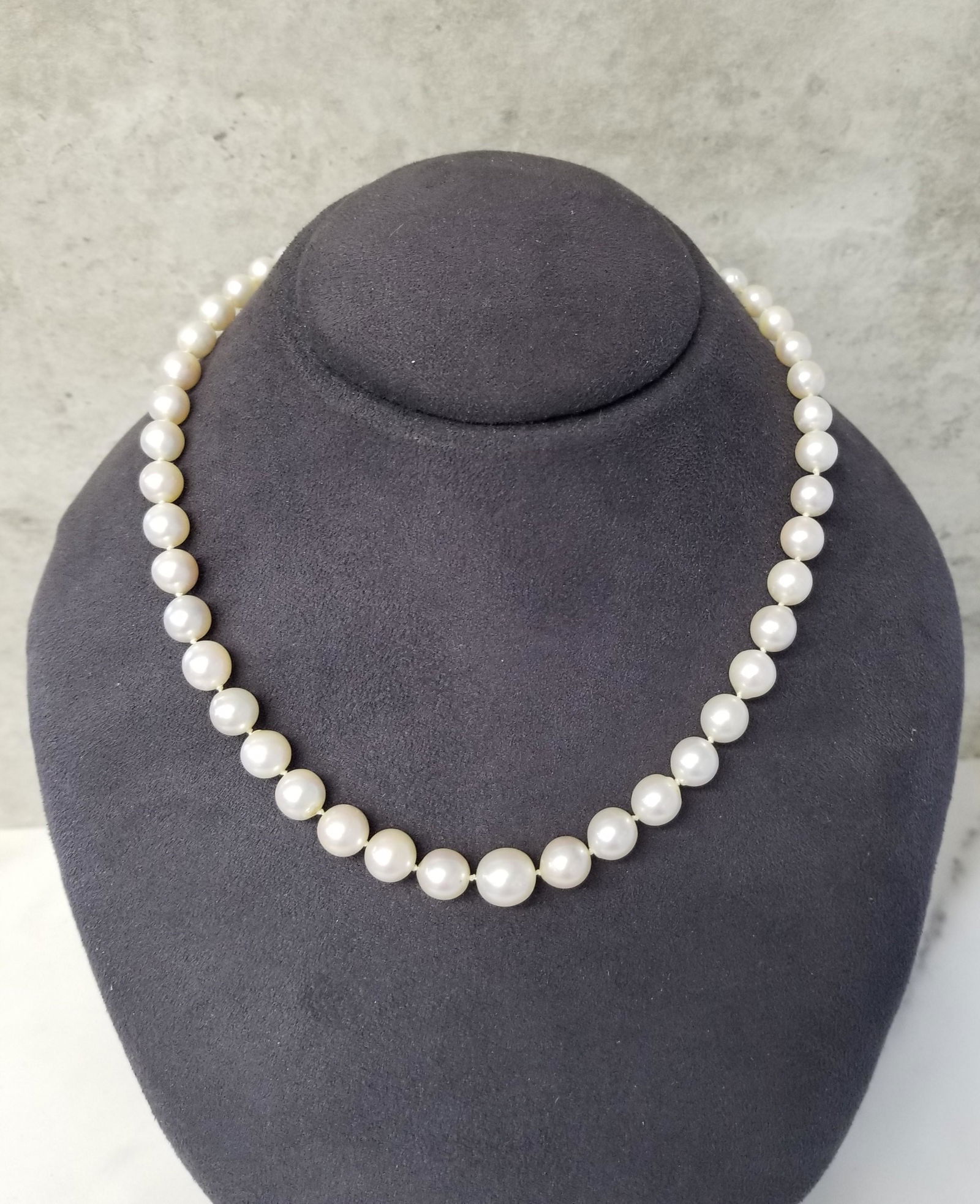 Platinum & Diamond Tiffany Clasp Pearl Necklace (1 of 6)