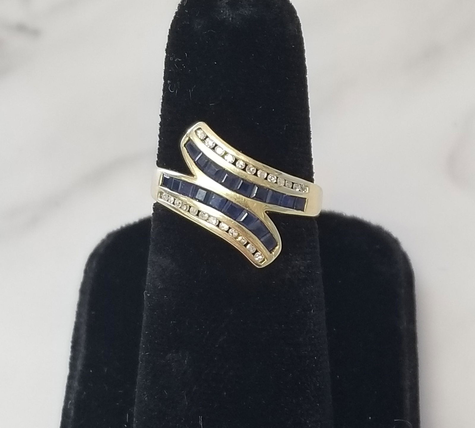 14K Gold Sapphire & Diamond Channel Ring (1 of 7)