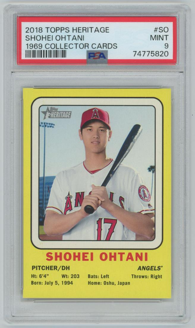 2018 Topps Heritage 1969 Collector Cards Shohei Ohtani #SO PSA 9 (1 of 2)