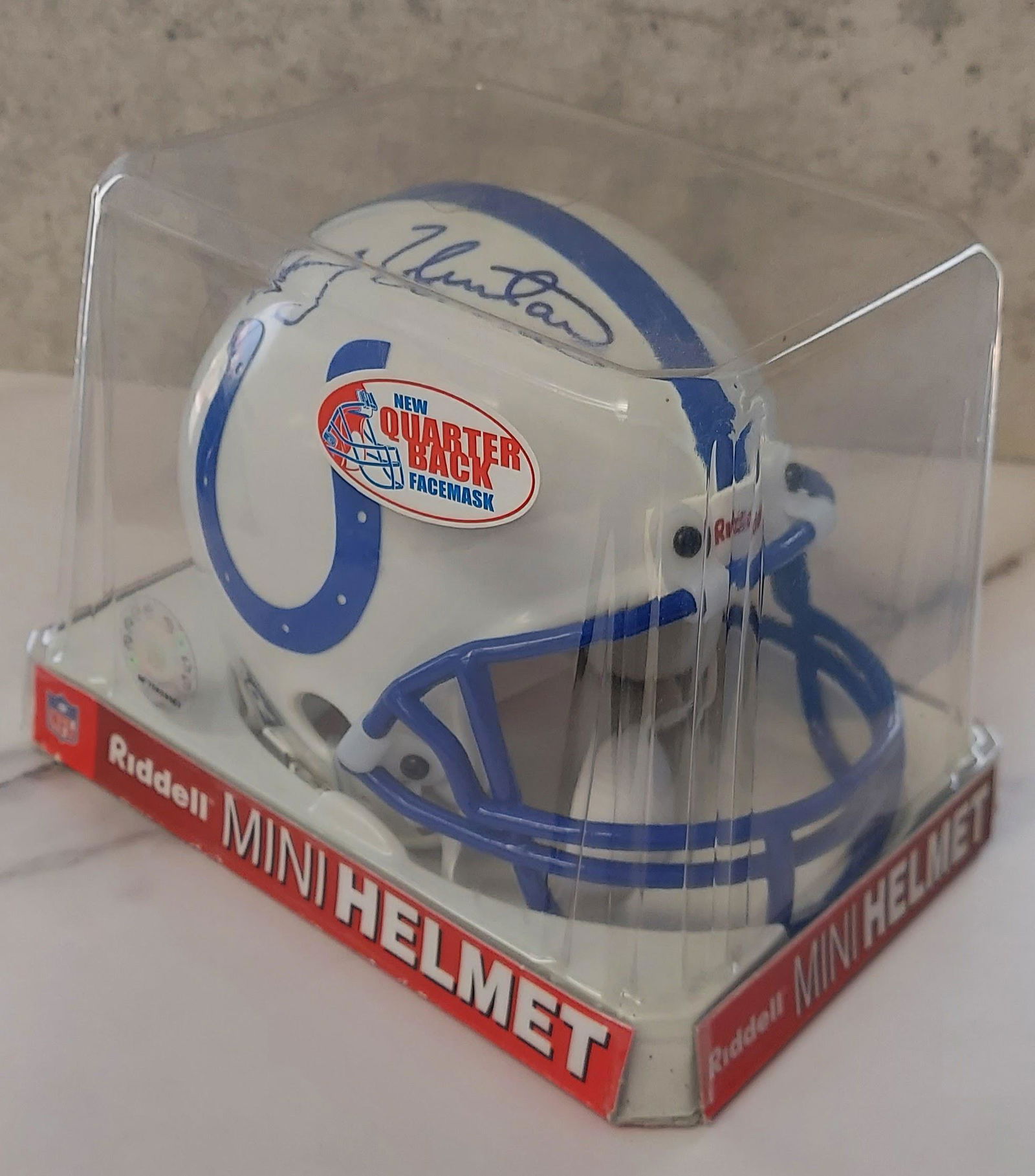 JOHNNY UNITAS SIGNED BALTIMORE COLTS RIDDELL MINI HELMET (1 of 7)