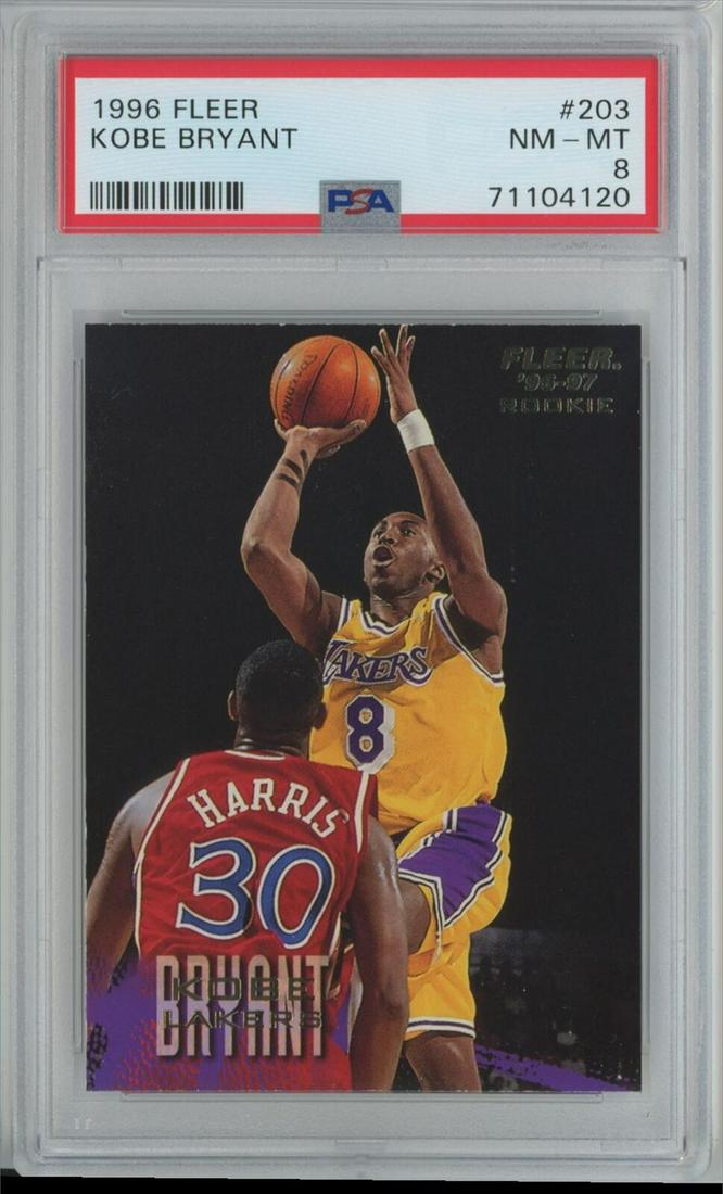 1996-97 Fleer Rookie Kobe Bryant #203 PSA 8 (1 of 2)