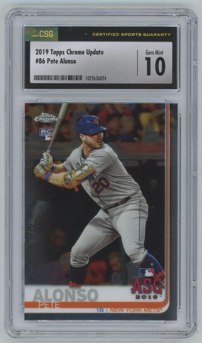 2019 Topps Chrome Update Edition Rookie Pete Alonso #86 CSG 10 (1 of 2)