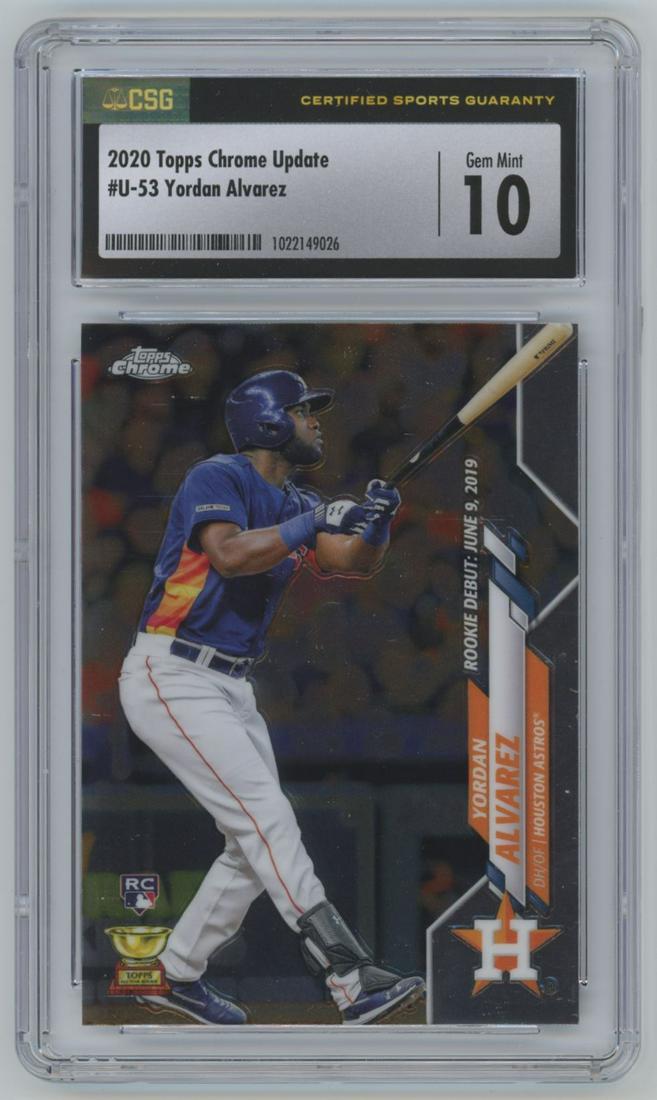 2020 Topps Chrome Update Edition Rookie Yordan Alvarez #U-53 CSG 10 (1 of 2)
