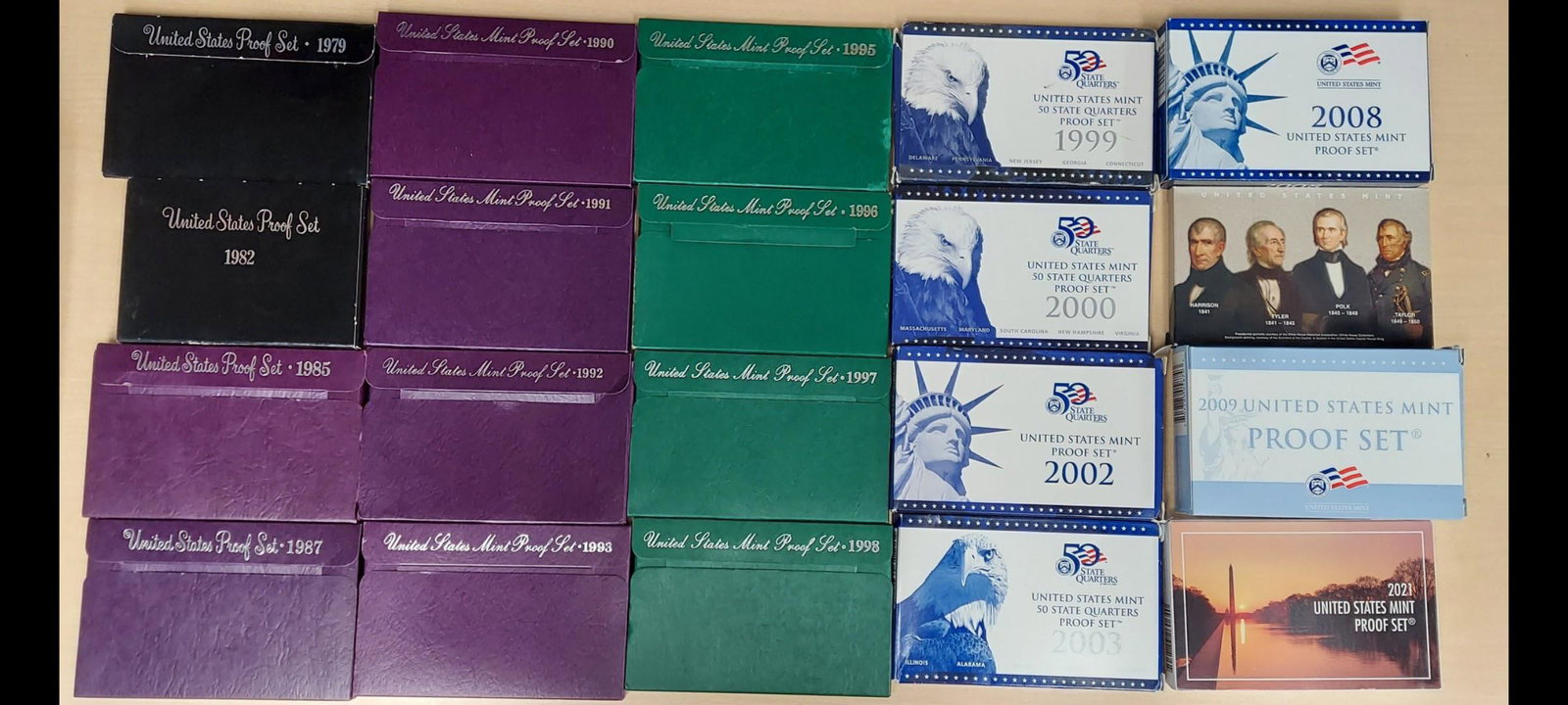 Lot of 20 United States Mint Proof Coin Sets Mixed dates 1979-2021 (1 of 1)