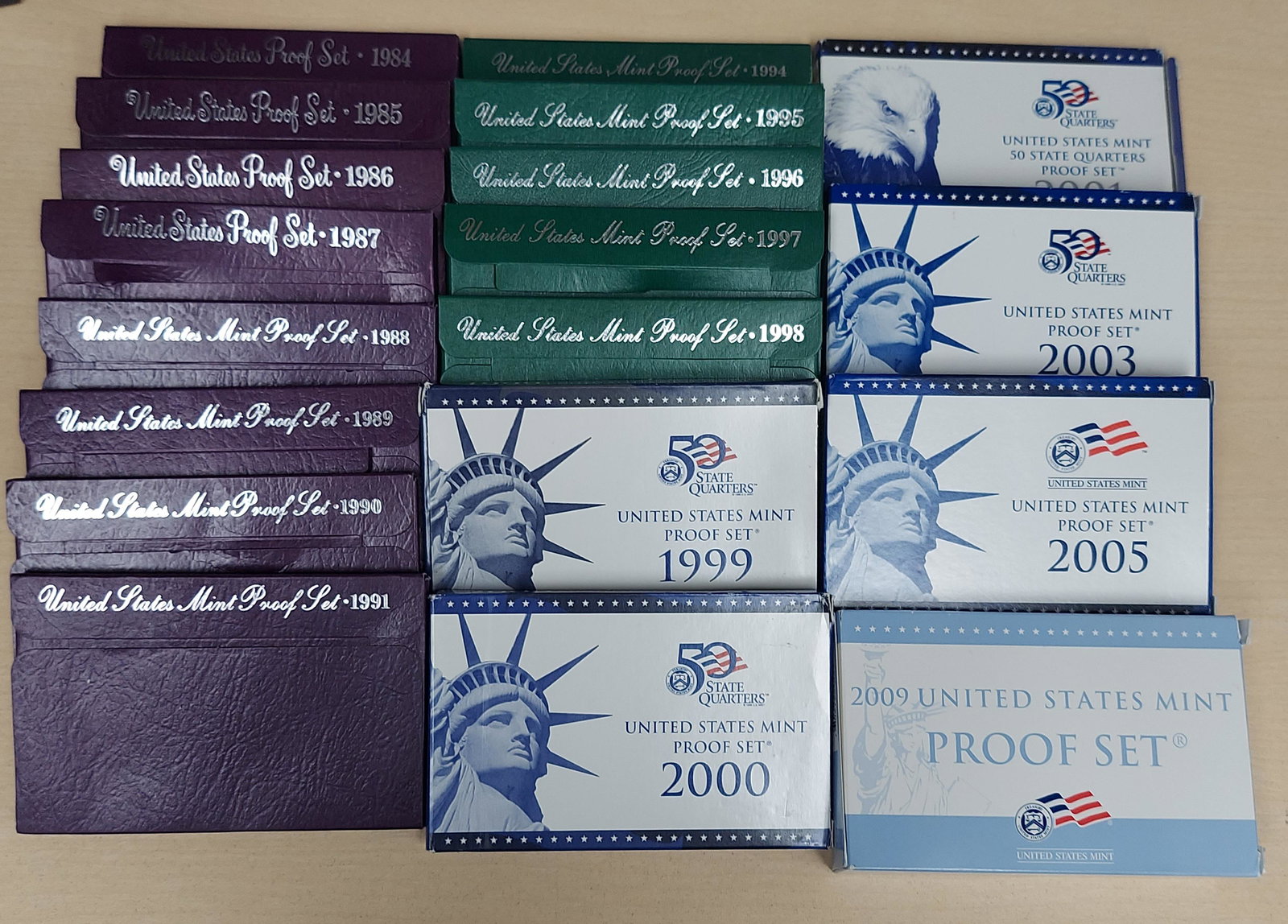 Large Collection Original U.S Mint Proof Set COA (1 of 6)