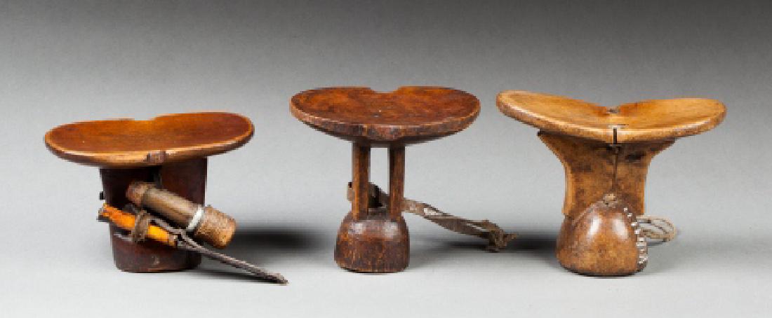 Lot with three Ethiopian headrests (1 of 1)