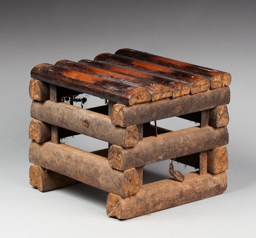 Tikar stool: Bamboo. Tikar, Cameroon. 26x29cm