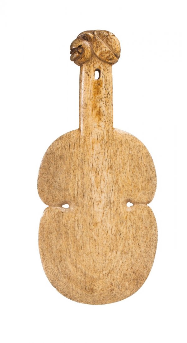 Kotiate Paraoa war club: Marine bone, ancient patina and traces of use. Maori, New Zeland. 31x13,4cm. Provenance : Private collection, Paris. Bought in Sotheby's London, the 27th of June 1994, lot 180 of the catalog.
