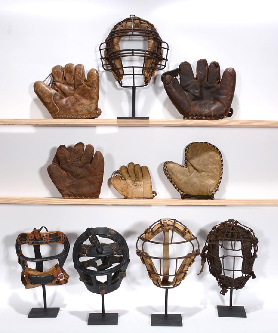 Early Baseball Catchers Mitts & Masks. (1 of 4)