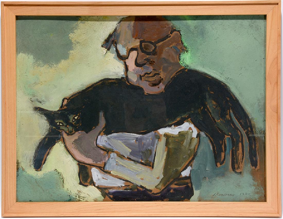 Sterling Strauser.  Self-Portrait With Cat. (1 of 3)
