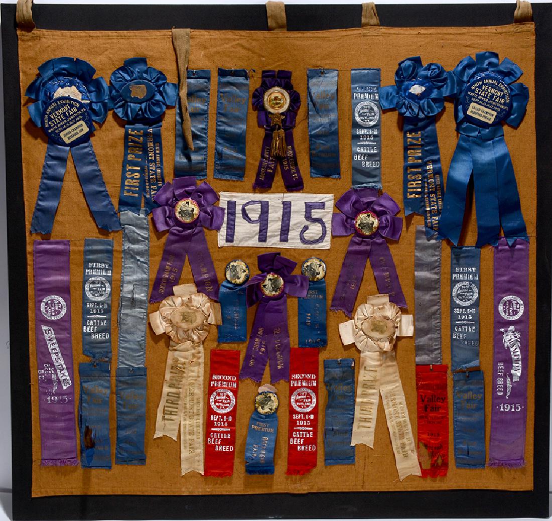 1915 ME & VT State Fair Beef Ribbons. (1 of 2)