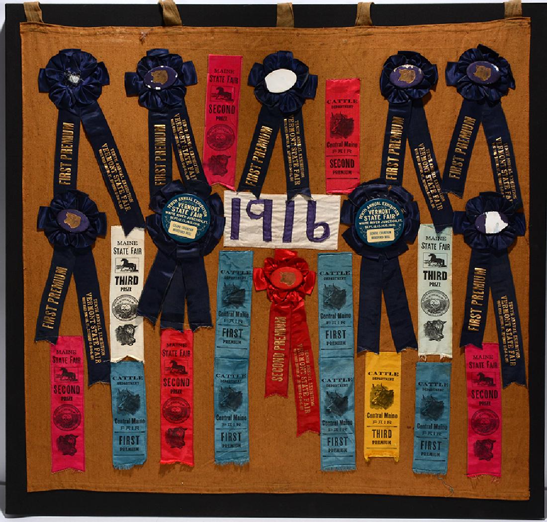 1916 ME & VT State Fair Bull Ribbons. (1 of 2)