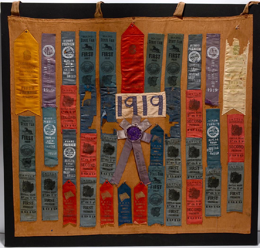 1919 ME & VT State Fair Cattle Ribbons. (1 of 2)