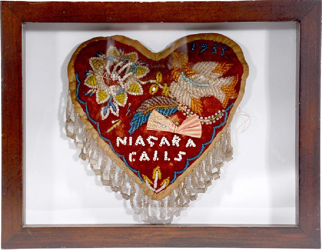 Indian Niagara Falls Pin Cushion Heart Pillow. (1 of 1)
