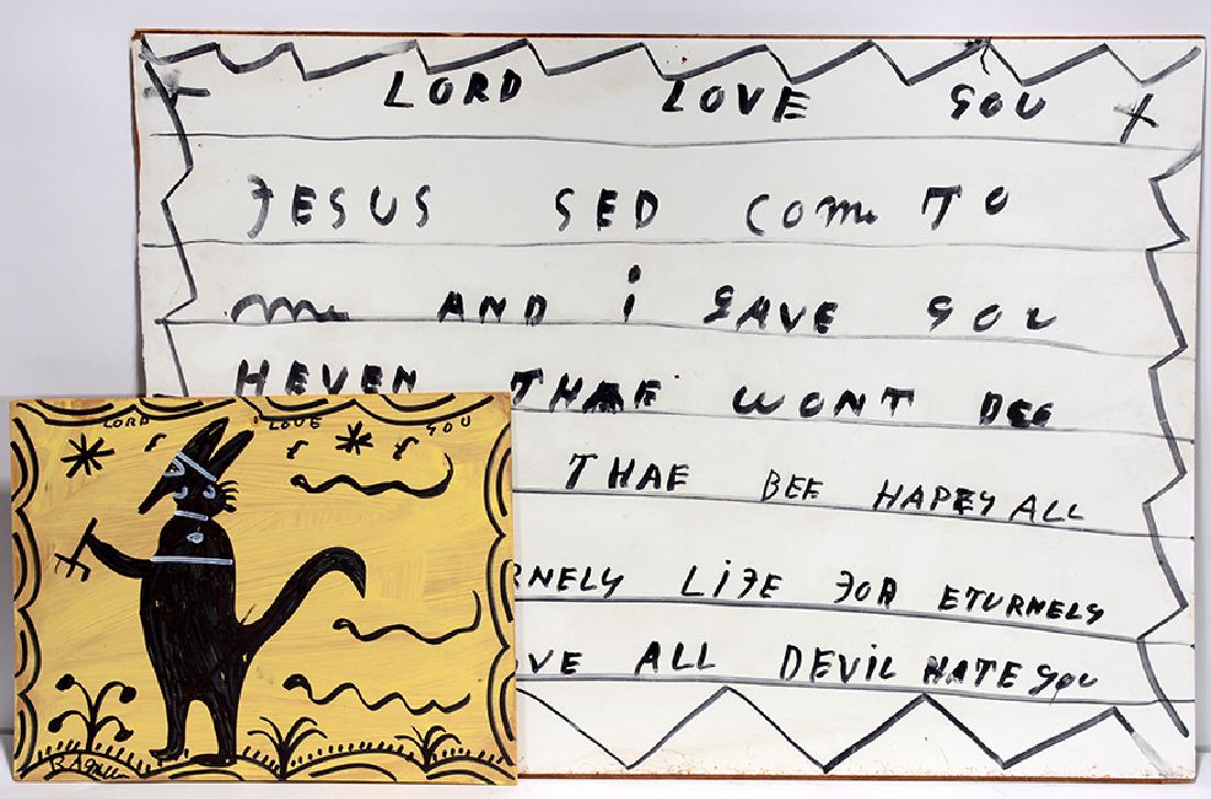 R.A. Miller.  Black Devil and Warning Sign. (1 of 1)