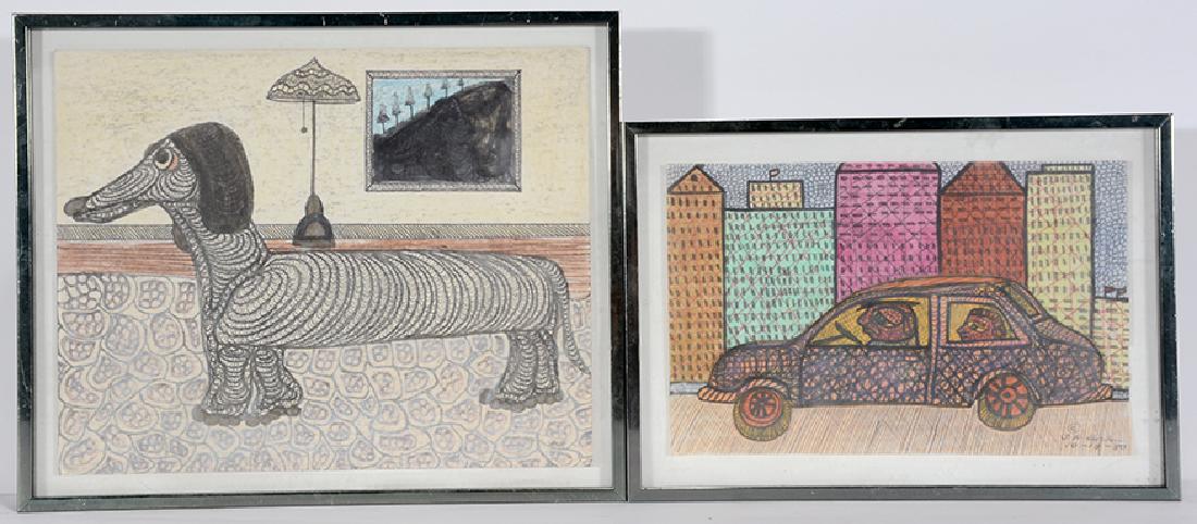 Ted Gordon.  Dachsund & Car. (1 of 1)