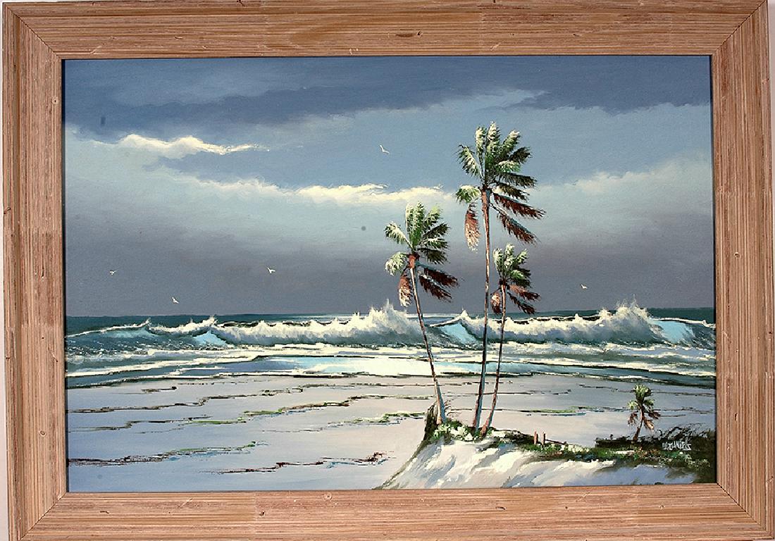 Willie Daniels. Large Surf.: Willie Daniels. Large Surf. Signed. Oil on canvas. 42"w x 30"h with store-bought frame. Excellent condition. Est. $300-500. Ship: $75