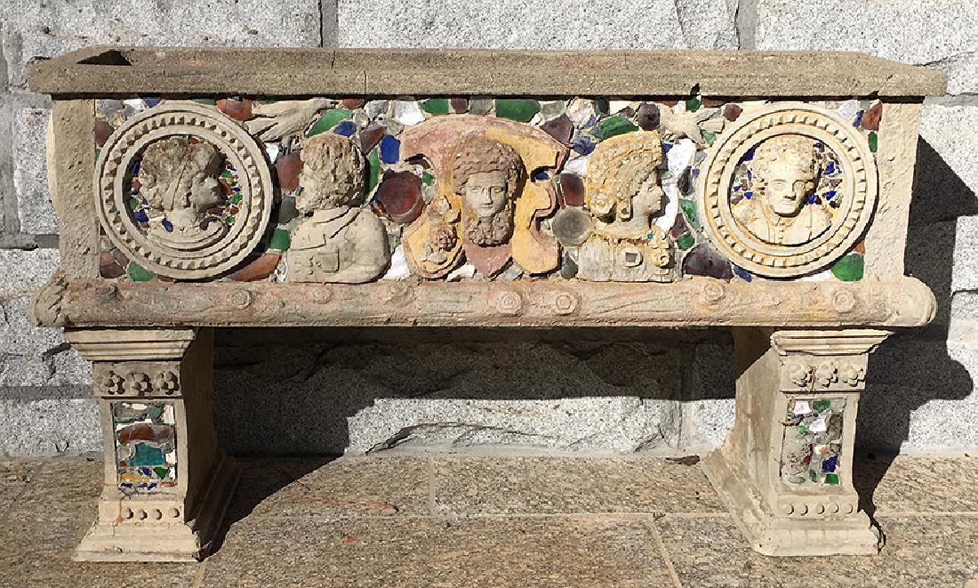 A.J. O’Connell. Folk Art 3 Piece Concrete Planter. (1 of 5)