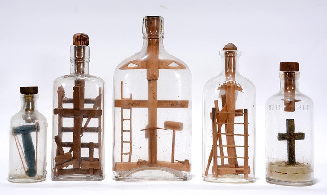 Five Cross and Ladders Inside Glass Bottles. (1 of 4)