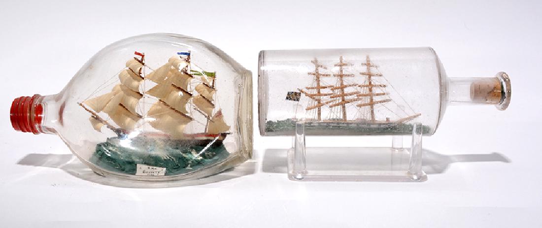 Bounty & Other Ships Inside Bottle Whimsies. (1 of 3)