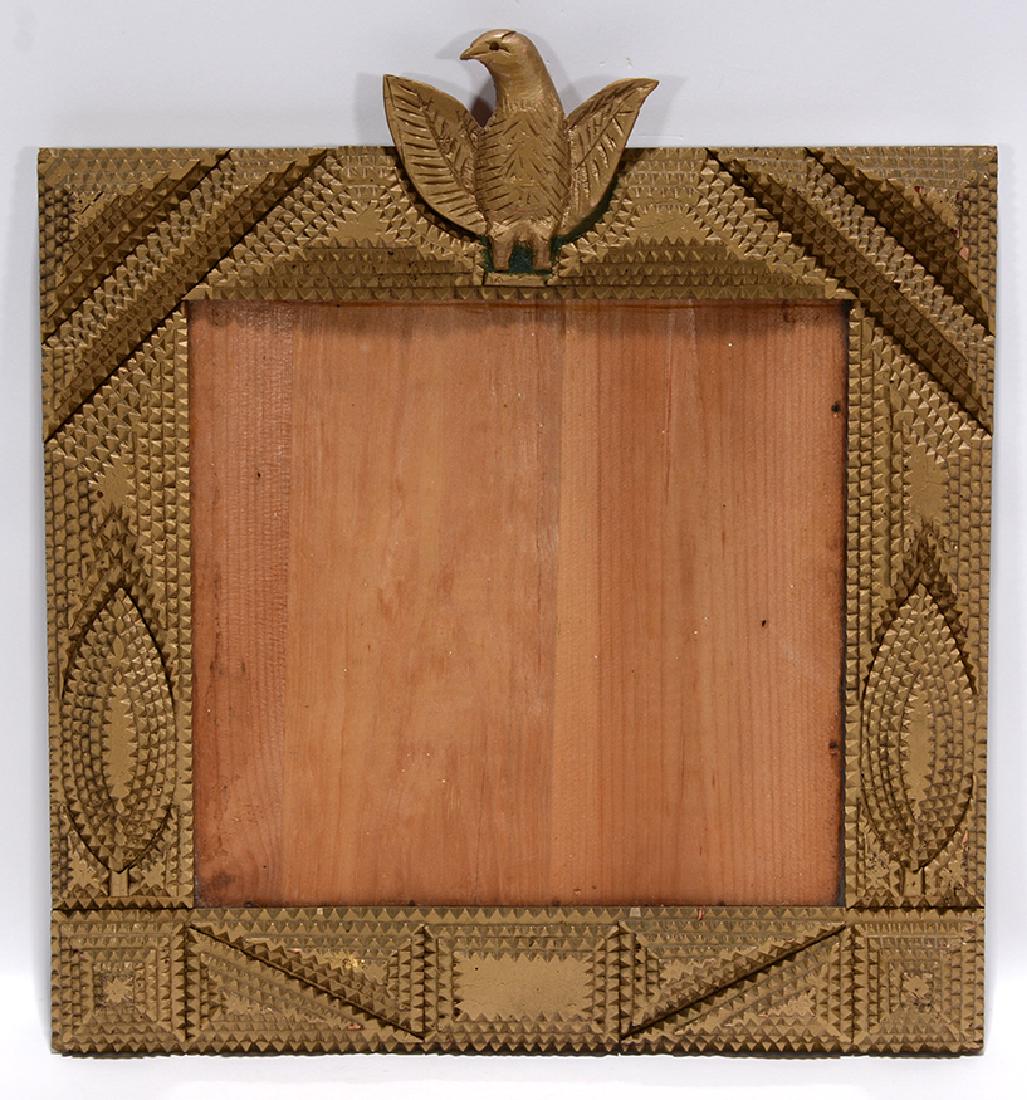 Tramp Art Gold Frame With Eagle. (1 of 1)
